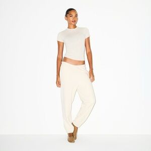 SKIMS Cotton Fleece Classic Jogger, Oatmeal Heather, Size XL
